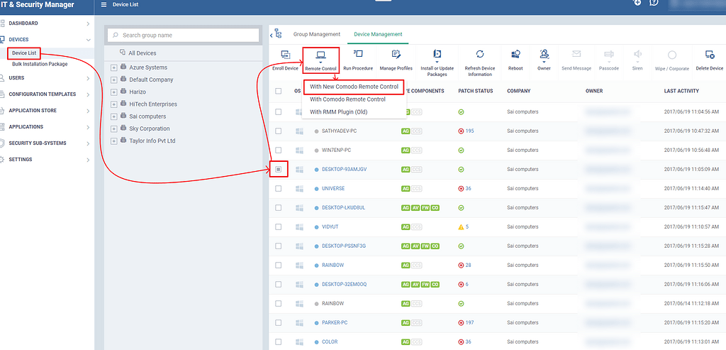 How to use New Comodo Remote Control - ITarian Forum